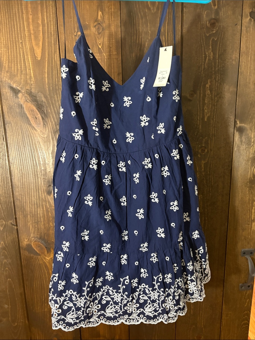 NEW Francesca’s Navy & White Embroidered- Sundress – Size Small – NWT $60 Retail
